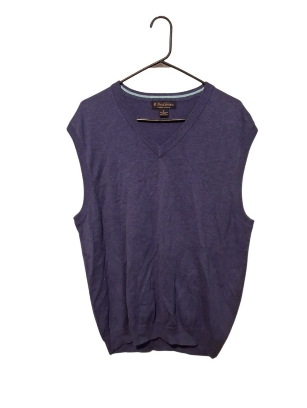 Brooks Brothers Sweater Vest Large Purple Supima Cotton V-Neck Preppy Cabincore